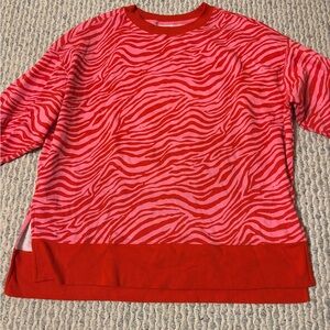 Red and Pink Zebra Print Sweatshirt